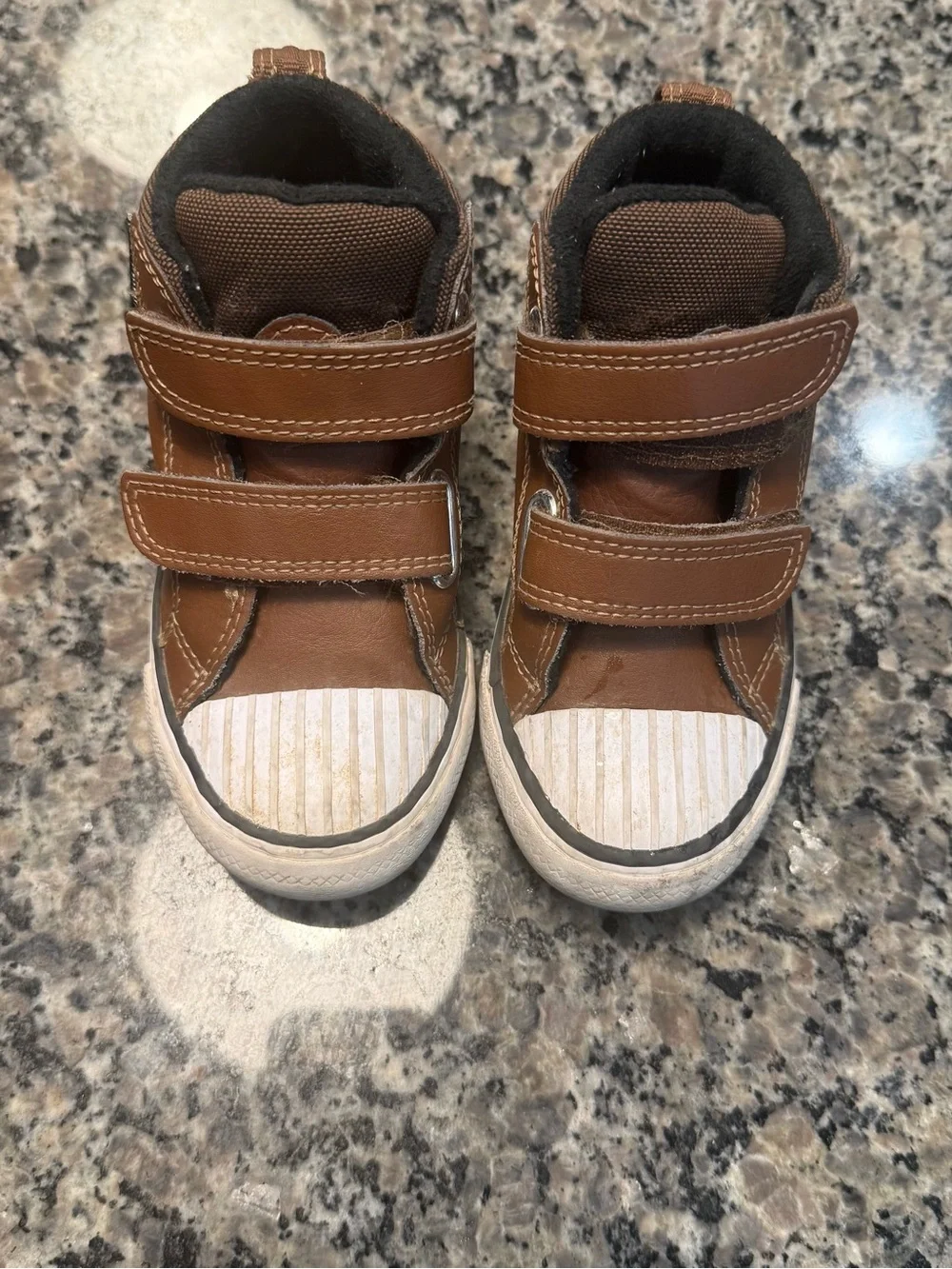 Converse Kids Brown Velcro High-Top Sneakers